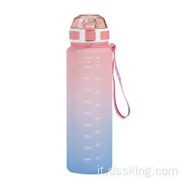 Bottiglia per perdite di flacone ad acqua gratuita BPA con pennarelli timer